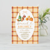 Fall Cocktail Bow Brunch & Bubbly Bridal Shower Kaart (Staand voorkant)