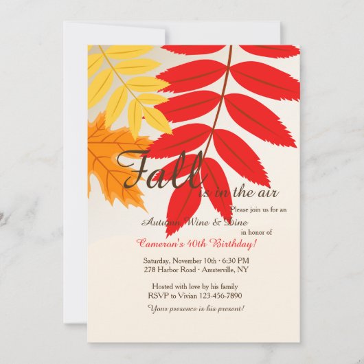 Fall Colors Invitation Kaart (Voorkant)
