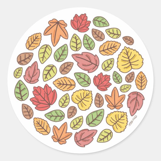 Fall Colors Ronde Sticker (Voorkant)