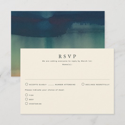 Fall Colors Wedding RSVP Kaarten Kaartje (Voorkant / Achterkant)
