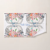Fall Colors White Pumpkin Waterverf Floral herfst Bad Handdoek (Handdoek)