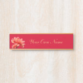 "Fall Dahlias" Red Hanging Nom Plaque Porte Signal (Devant)