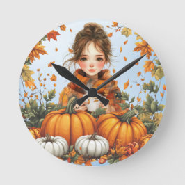 Fall Design Wall Clock Ronde Klok
