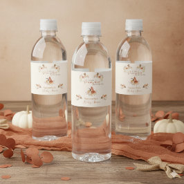 Fall Elegant Rustic Little Pumpkin  Waterfles Etiket