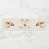 Fall Elegant Rustic Little Pumpkin  Waterfles Etiket (Enkel label)