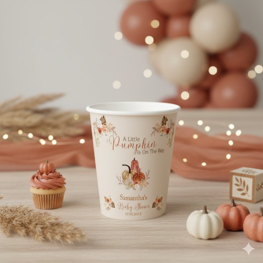 Fall Elegant Rustic Terracotta Baby Shower Papieren Bekers