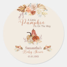 Fall Elegant Terracotta Baby Shower Sticker