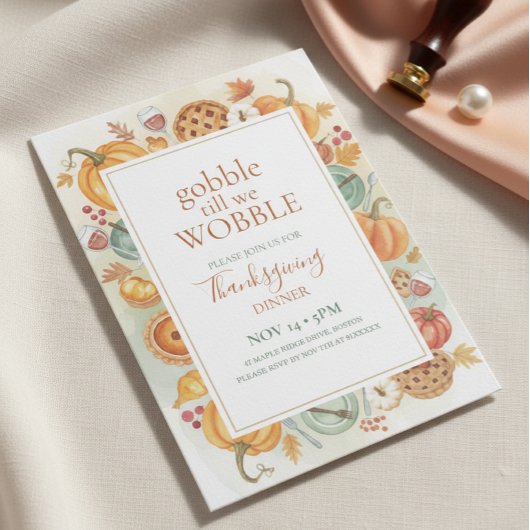 Fall Feast Frame Thanksgiving Invitation