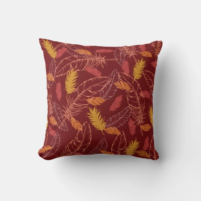 Fall Feathers Throw Pillow Kussen (Voorkant)