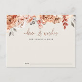 Fall Floral Baby Shower Advice & Wishes Card Briefkaart (Voorkant)