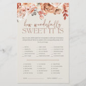 Fall Floral Baby Shower Candy Guessing Game Sheet Flyer (Voorkant)