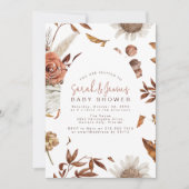 Fall Floral baby shower Kaart (Voorkant)