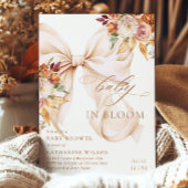Fall Floral Bow Baby Shower Invitation