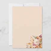 Fall Floral Bow Baby Shower Invitation Kaart (Achterkant)