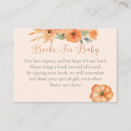  Fall Floral Orange Baby Shower Books For Baby Informatiekaartje