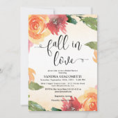 Fall Floral Scripture Bridal Shower Invitation Kaart (Voorkant)