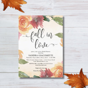 Fall Floral Scripture Bridal Shower Invitation Kaart