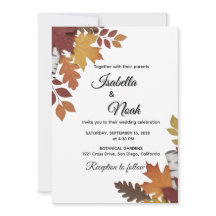 Fall Floral Wedding Invitation