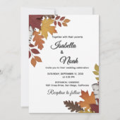 Fall Floral Wedding Invitation Kaart (Voorkant)