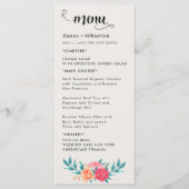 Fall Floral Wedding Menu (Devant)
