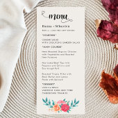 Fall Floral Wedding Menu