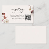 Fall Florals QR Code Gift Registry Informatiekaartje (Voorkant / Achterkant)