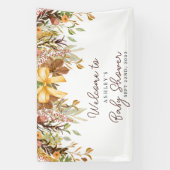 Fall Foliage Floral Baby Shower Welcome Spandoek (Verticaal)