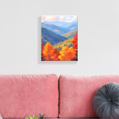 Fall Foliage | Watercolor Mountain Landscape Canvas Afdruk (Insitu (Woonkamer))
