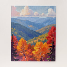 Fall Foliage | Watercolor Mountain Landscape Legpuzzel