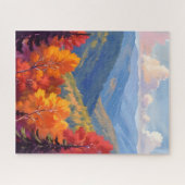 Fall Foliage | Watercolor Mountain Landscape Legpuzzel (Horizontaal)