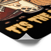 Fall Footbyll Pumpkin Maple Leaf Kids Men Boys Tha Poster (Hoek)