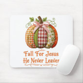 Fall For Jesus He Never Leaves Pumpkin Patchwork C Muismat (Met muis)
