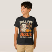 Fall For Jesus He Never Leaves Sheep Christian Aut T-shirt (Voorkant volledig)