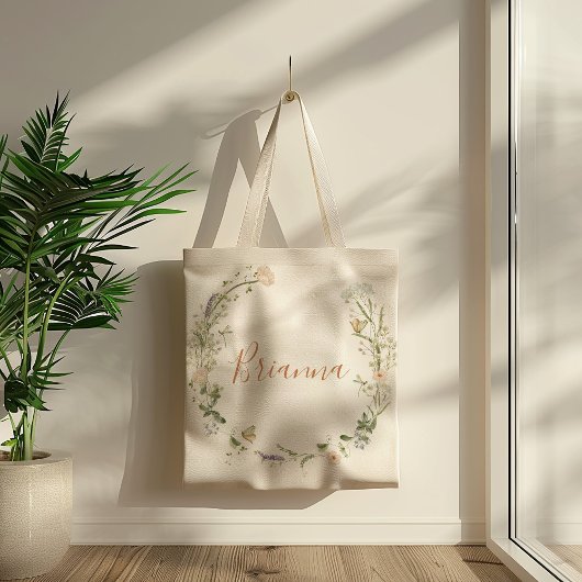 Fall Garden Wildflower Bridesmaid Tote Bag