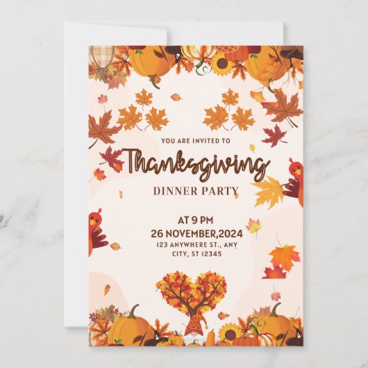 Fall Gnome with Pumpkins Heart Tree Art Kaart (Voorkant)