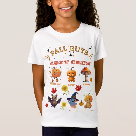 "Fall Guys Cozy Crew" Kids Autumn T-Shirt  (Voorkant)