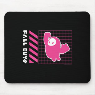 Fall Guys Neon Grid Springende Boon Gamer Vibes Muismat