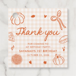 Fall Hand Drawn A Little Cutie Pie 1st Birthday Bedankjes Labels