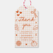 Fall Hand Drawn A Little Cutie Pie 1st Birthday Cadeaulabel (Voorkant)
