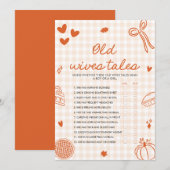 Fall Hand Drawn Old Wives Tales Baby Shower Game Kaart (Voorkant / Achterkant)