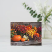 Fall Harvest Tablescape - Autumn Pumpkins Flowers Briefkaart (Staand voorkant)