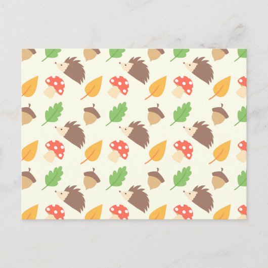 Fall Hedgehog Pattern Briefkaart (Voorkant)