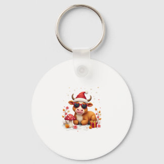 Fall Highland Cow Pumpkin Bow Christmas Girls Kids Sleutelhanger