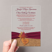 Fall in Love Acrylic Wedding Invitation (In situ (ordinateur de poche))