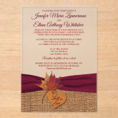 Fall in Love Acrylic Wedding Invitation (Recto)