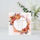 Fall In Love Automne Citrouille Wedding Programme (Debout devant)