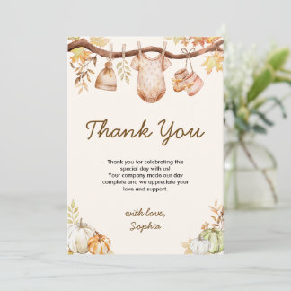 Fall in Love Baby Shower Bedankkaart