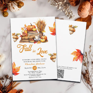 Fall in Love Boeken en Pompoenen Bruidsdouche Kaart