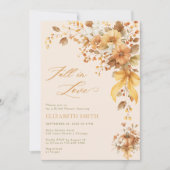 Fall in Love Boho Floral Bridal Shower Kaart (Voorkant)