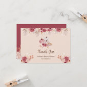 Fall In Love Boho Pink Pumpkin Bridal Shower  Kaart (Voorkant / Achterkant in situ)